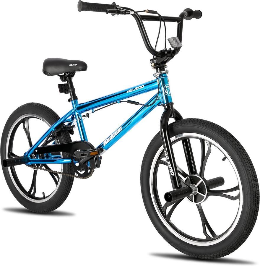 Hiland 20 Inch Freestyle BMX Fiets 5 Spaken (Mag Wheels) 360 Graden Rotor Inclusief 4 Pegs & (meer dan 7)