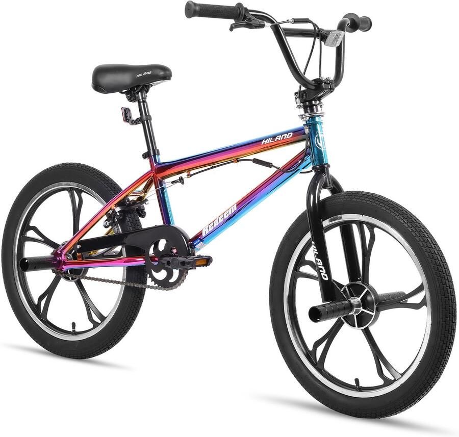 Hiland 20 Inch Freestyle BMX Fiets 5 Spaken (Mag Wheels) 360 Graden Rotor Inclusief 4 Pegs & (meer dan 7)