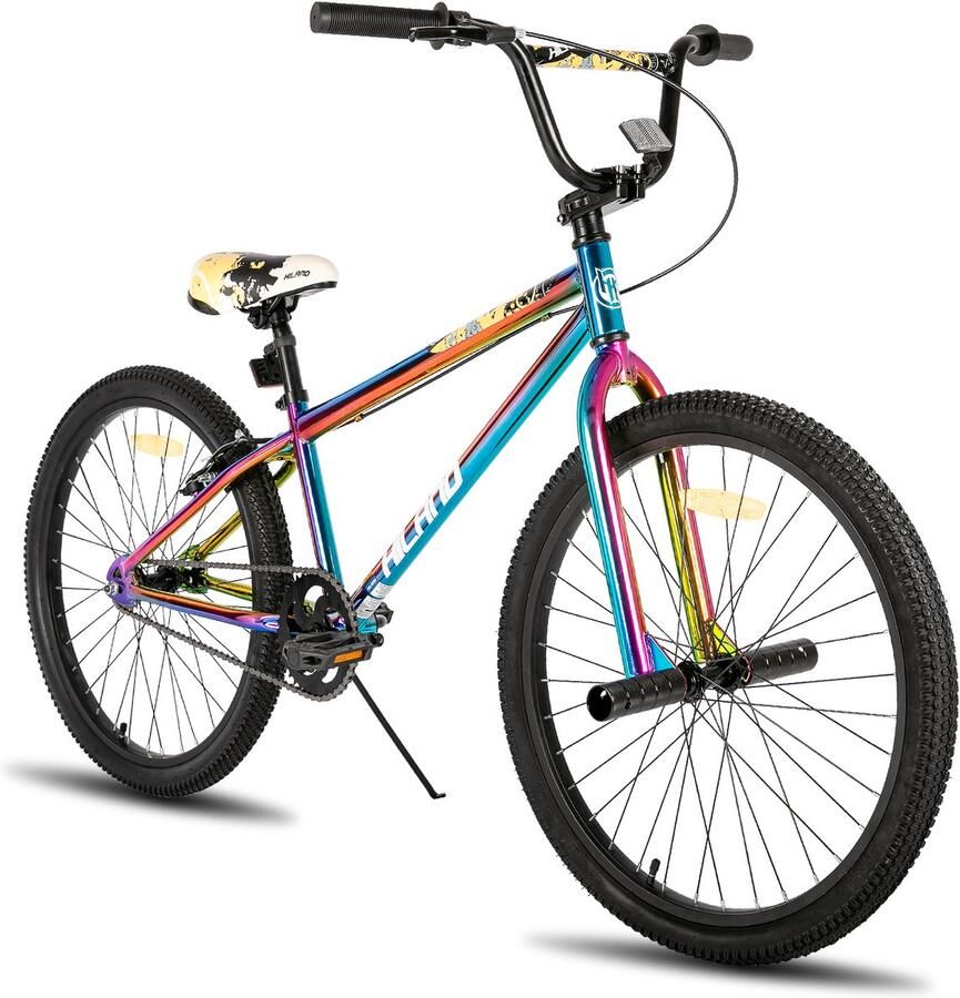 Hiland 24 26 Inch BMX Fiets Freestyle voor Tieners & Volwassenen Inclusief 2 Pegs Meerdere Kleuren