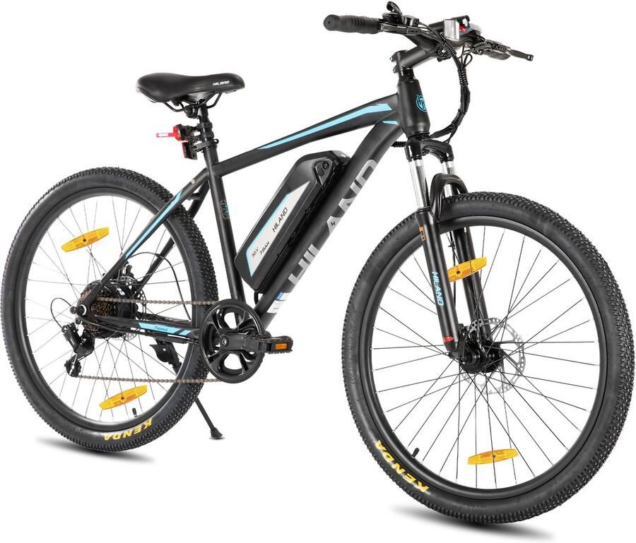 Hiland 26 Inch Elektrische Mountainbike (E-MTB) 7 Versnellingen 250W Motor 36V 7.8Ah Batterij Schijfrem Zwart