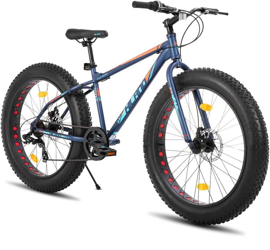 Hiland 26 Inch Kids Fatbike Mountainbike Voor & Shi o 7 Versnellingen Dubbele Schijfrem Vanaf 5 Jaar