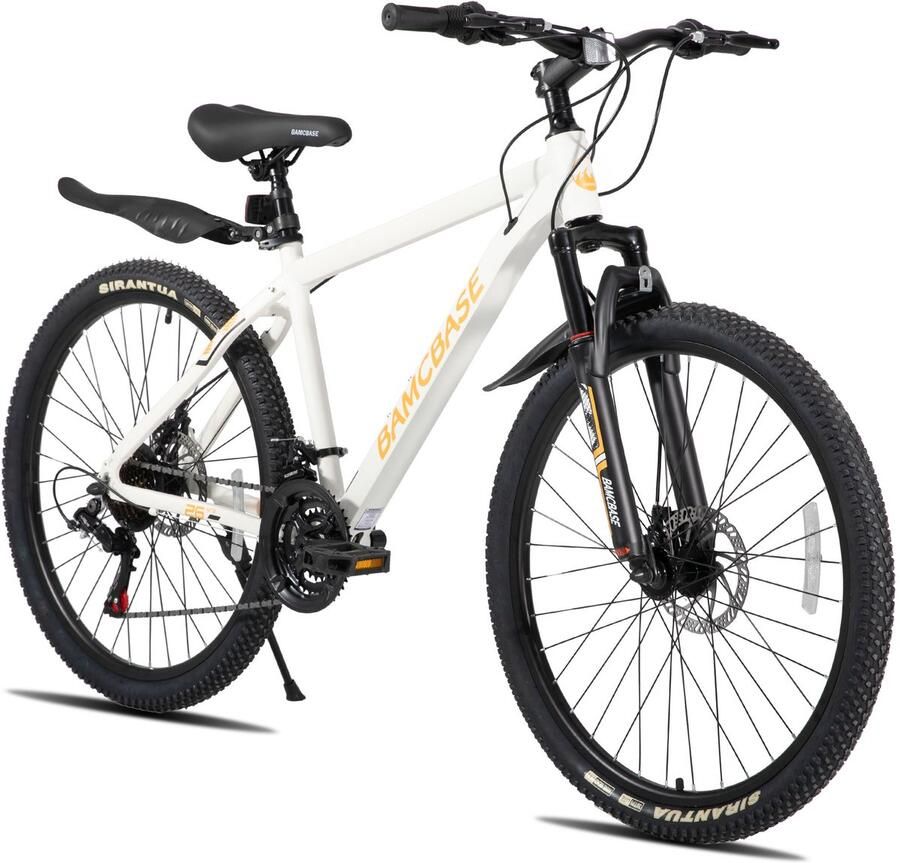 Hiland Bamcbase Sedona voorvering mountainbike 27.5 aluminium frame 21 versnellingen Wit