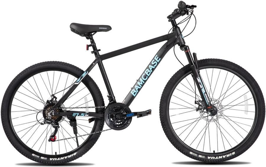 Hiland Bamcbase Sedona voorvering mountainbike 27.5 aluminium frame 21 versnellingen Zwart