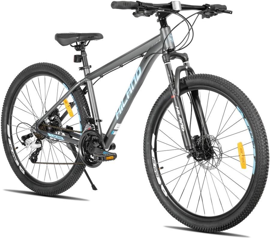 Hiland Bedrock Mountainbike 27.5 Inch 24 Versnellingen Shi o Hydraulische Schijfrem Aluminium Frame Grijs Azuurblauw