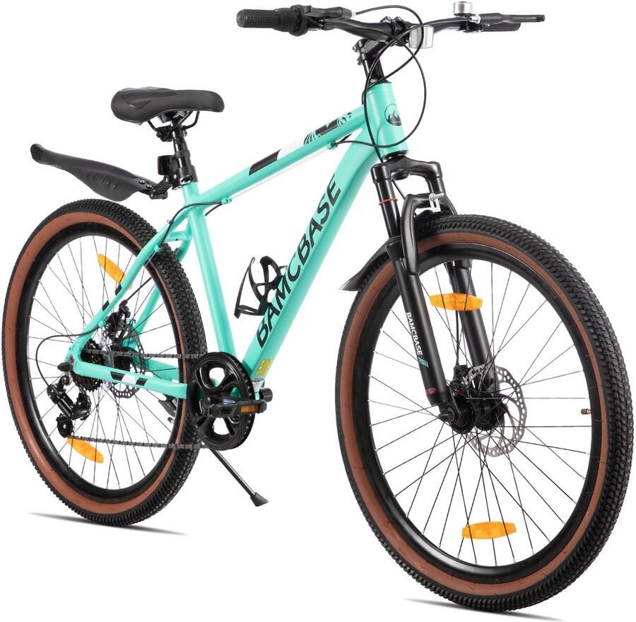Hiland Bloomer 26 Inch Mountainbike 7 Versnellingen Hardtail MTB met Mechanische Schijfrem Aluminium Frame Unisex Volwassen Groen