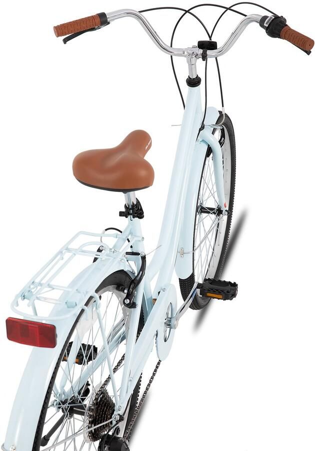 JOYSTAR Hiland Breeze Dames Commuter Stadsfiets 26 7 Versnellingen Handrem Mand Standaard blauw Geschikt voor buitenactiviteiten in de lente