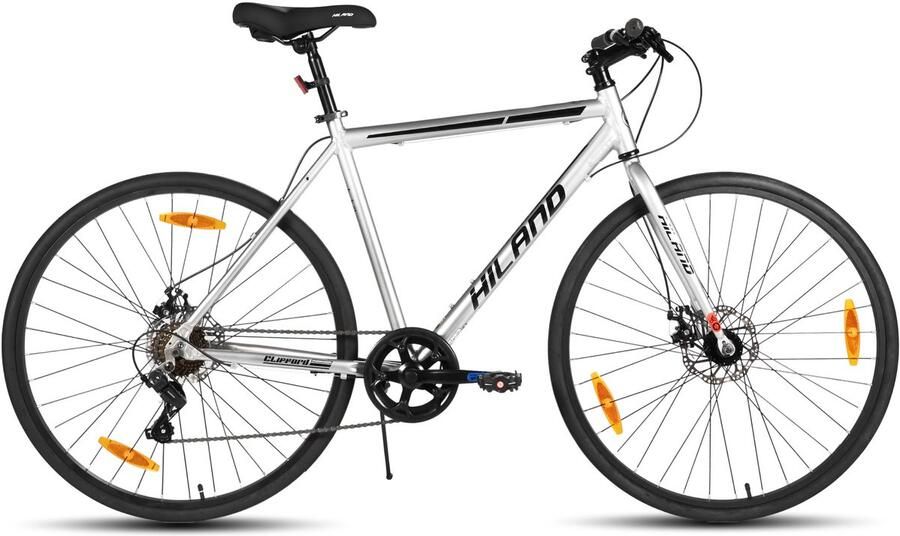 Hiland Clifford Racefiets 700 x 32C 7 Versnellingen Lichtgewicht Aluminium Frame 53cm Mechanische Schijfrem & Commuter Bike