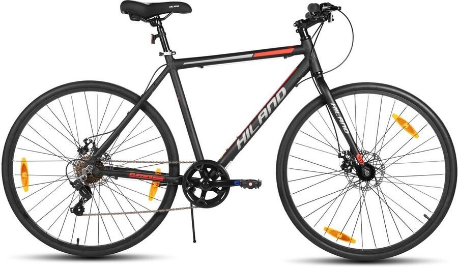 Hiland Clifford Racefiets 700 x 32C 7 Versnellingen Lichtgewicht Aluminium Frame 53cm Mechanische Schijfrem & Commuter Bike