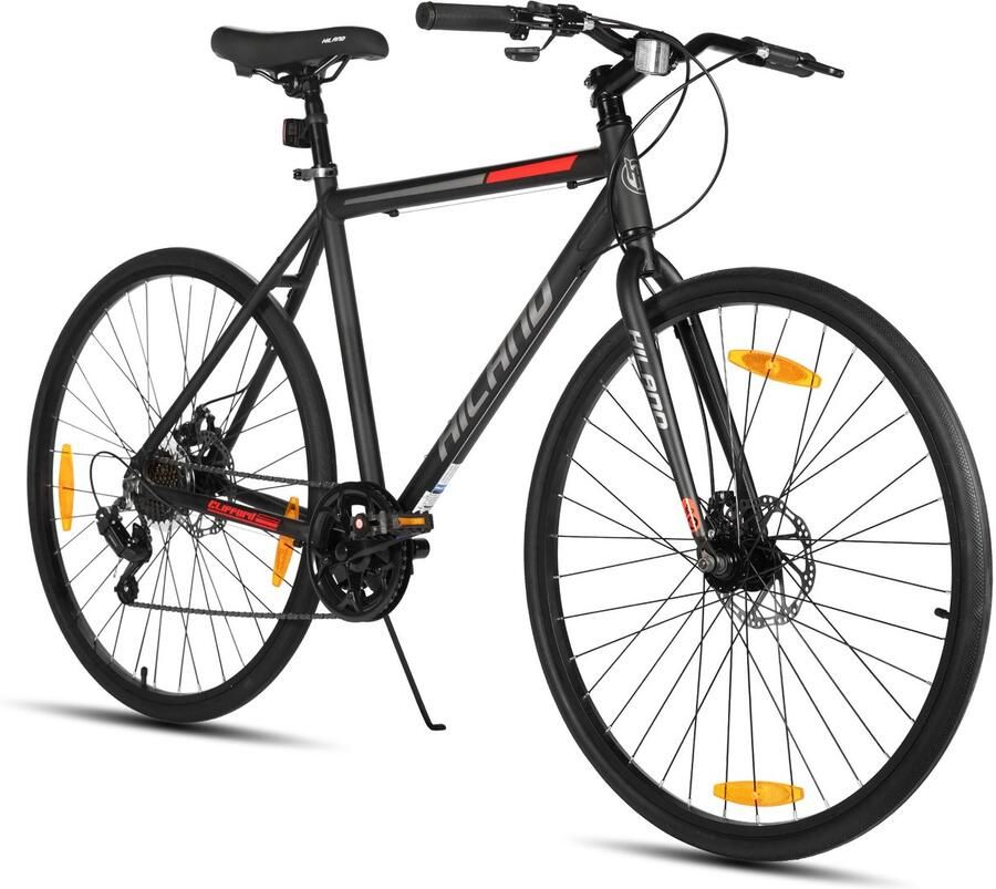 Hiland Clifford Racefiets 700 x 32C 7 Versnellingen Lichtgewicht Aluminium Frame 57cm Mechanische Schijfrem & Commuter Bike