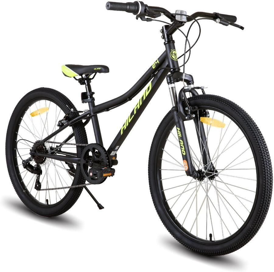 Hiland Climber 2.0 Tiener Forensen Stadsfiets 24 inch 7 versnellingen ​​- V-Brake Zwart