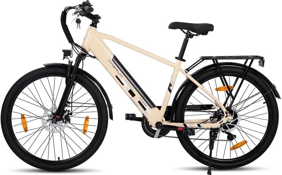 Hiland Elektrische Mountainbike 26 inch 250W Motor 36V 10.4Ah Accu E-MTB 7 Versnellingen Dubbele Schijfrem &