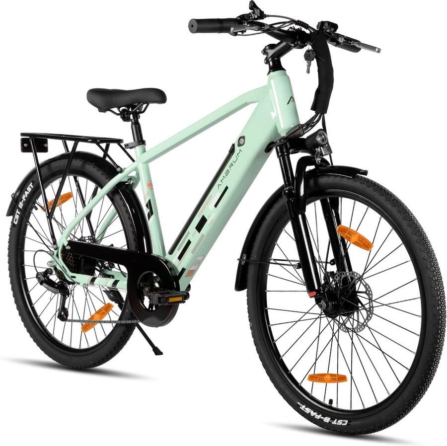 Hiland Elektrische Mountainbike 26 inch 250W Motor 36V 10.4Ah Accu E-MTB 7 Versnellingen Dubbele Schijfrem &