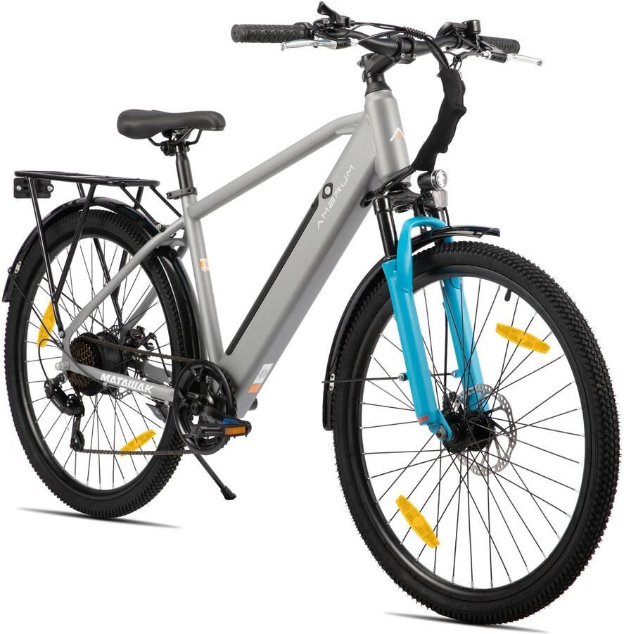 Hiland Matawak elektrische stadsfiets 26 inch 250W motor 60km actieradius 36V 10.4Ah accu Shi o 7-versnellingen Unisex -Grijs - Foto 1