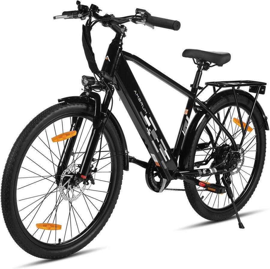 Hiland Elektrische Mountainbike 26 inch 250W Motor 36V 7.8Ah Accu E-MTB 7 Versnellingen Dubbele Schijfrem &