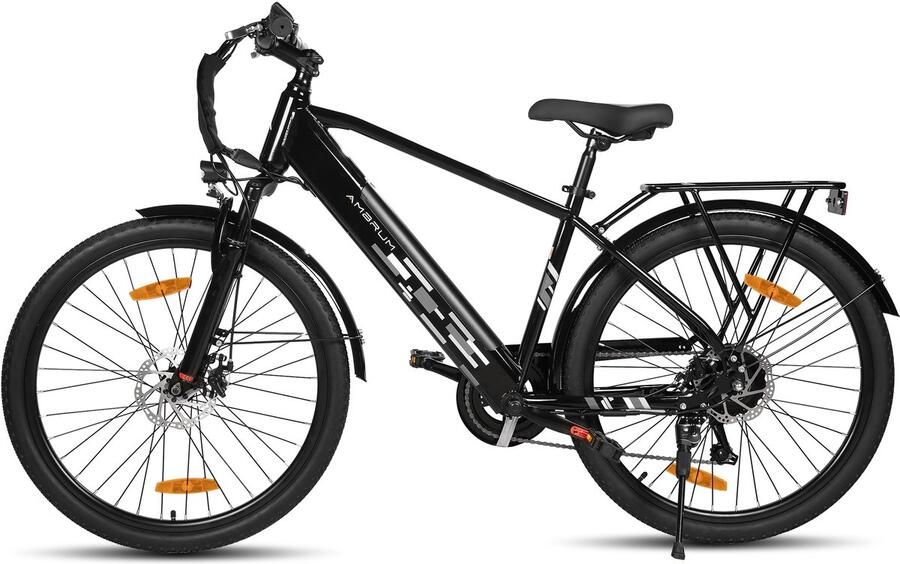 Hiland Elektrische Mountainbike 26 inch 250W Motor 36V 7.8Ah Accu E-MTB 7 Versnellingen Dubbele Schijfrem &
