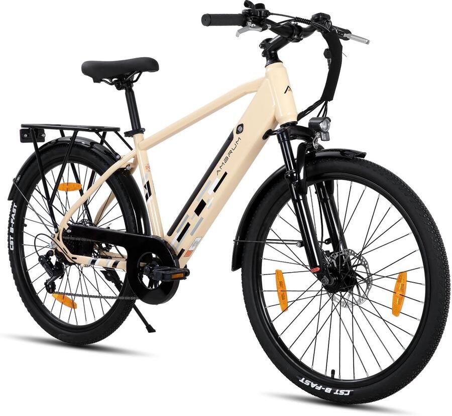 Hiland Elektrische Mountainbike 26 inch 250W Motor 36V 7.8Ah Accu E-MTB 7 Versnellingen Dubbele Schijfrem &