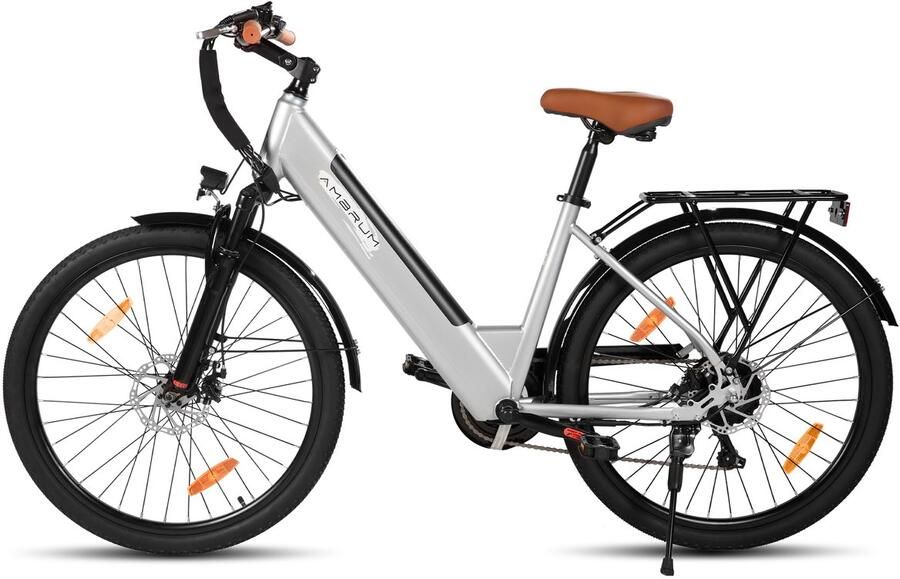 Hiland Elektrische Stadsfiets 26 inch E-bike 250W Motor 36V 7.8Ah Accu 9 Versnellingen Schijfrem Uniseks