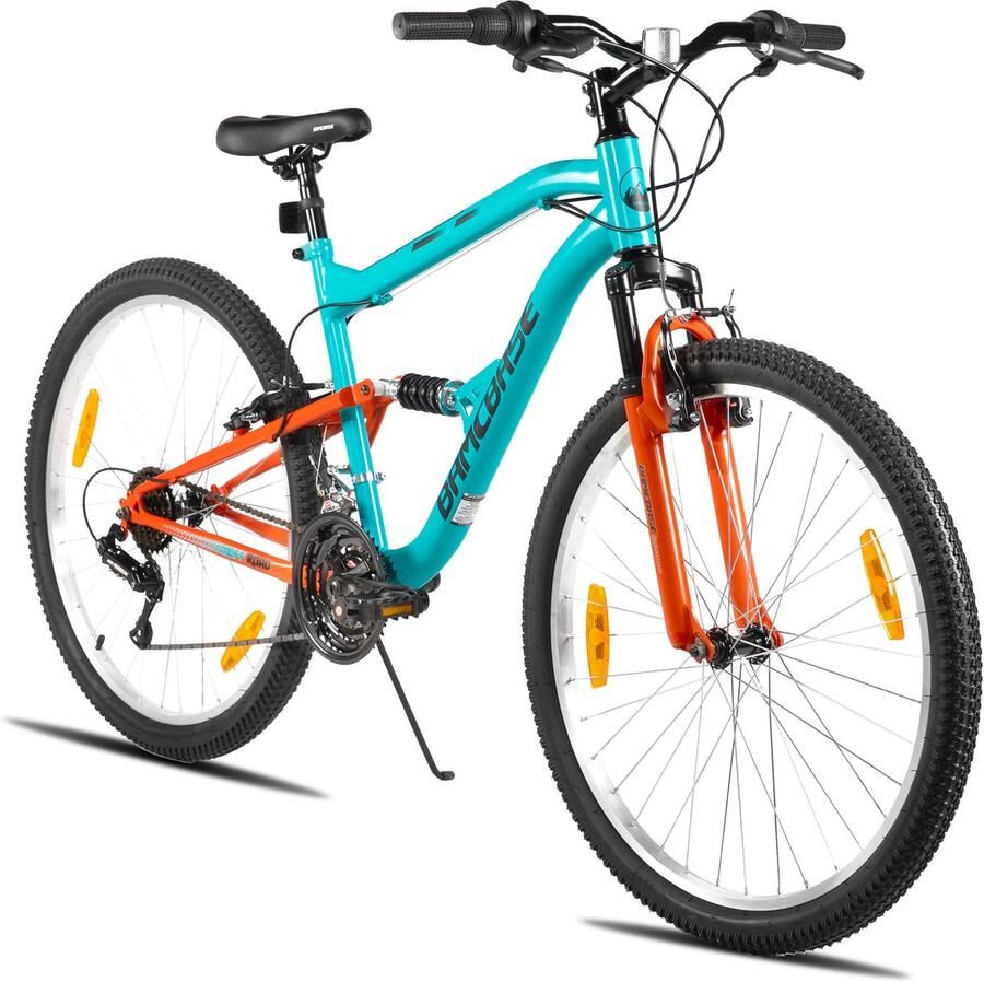 Hiland Full Suspension Mountainbike 26 inch MTB 18 Versnellingen Schijfrem & Volwassenen