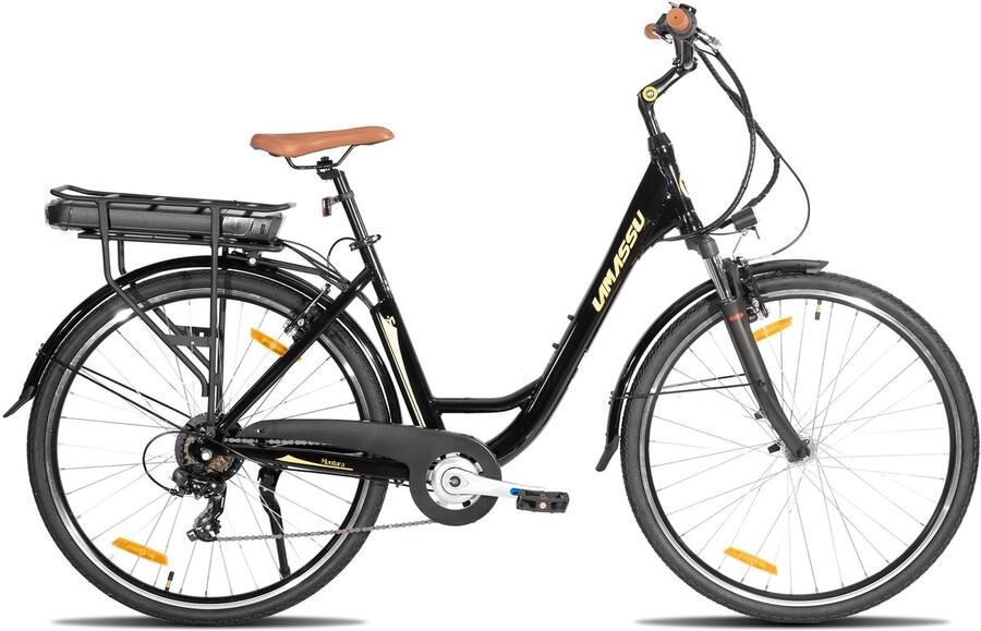 Hiland Montura Elektrische Mountainbike 28 inch 250W Motor 36V 10.4Ah Accu E-MTB 7 Versnellingen Aluminium Frame &