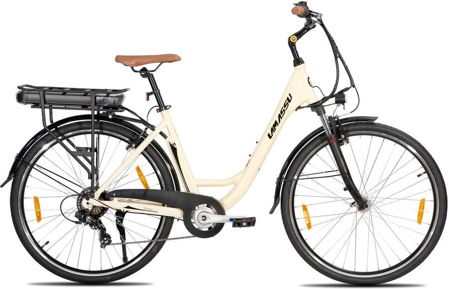 Hiland Montura Elektrische Mountainbike 28 inch 250W Motor 36V 10.4Ah Accu E-MTB 7 Versnellingen Aluminium Frame &