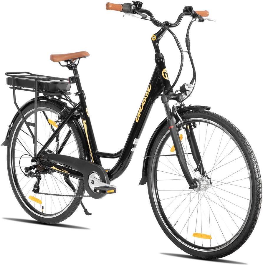 Hiland Montura Elektrische Stadsfiets 28 inch E-bike Commuter Unisex 250W Motor 36V 10.4Ah Accu 7 Versnellingen Aluminium Frame