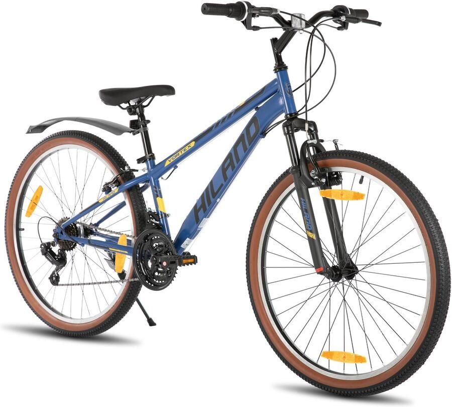 Hiland Mountainbike 26 Inch 21 Versnellingen Hardtail MTB voor & V-Brakes Blauw