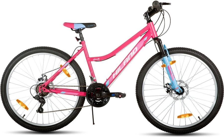 Hiland Mountainbike 26 inch Dames MTB 18 Versnellingen Lage instap Dubbele schijfremmen