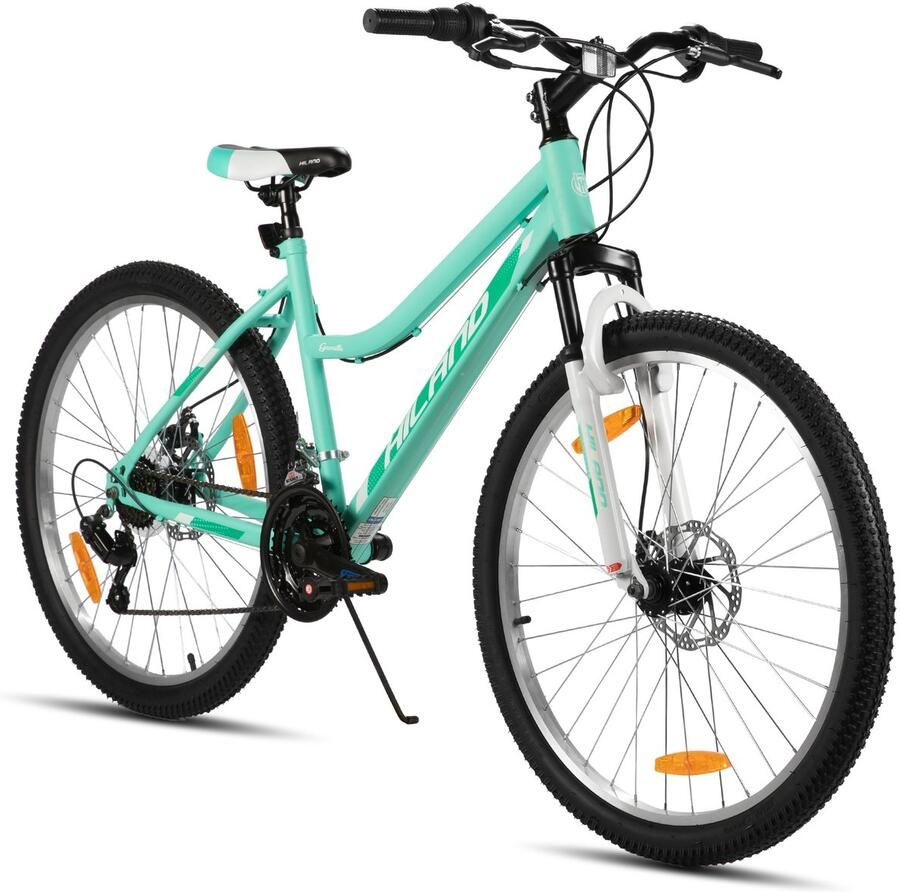 Hiland Mountainbike 26 inch Dames MTB 18 Versnellingen Lage instap Dubbele schijfremmen