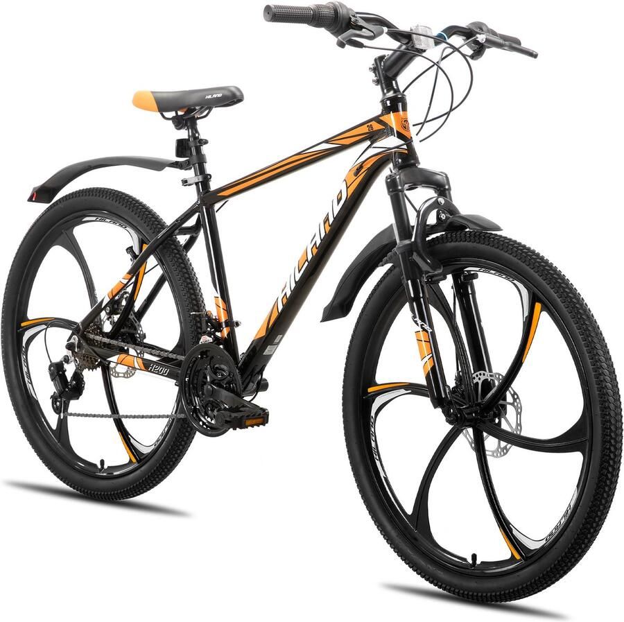 Hiland Mountainbike 26 inch MTB met 3 6-Spaaks Stervelgen 18 Versnellingen Lichtgewicht Aluminium Frame Dubbele Schijfrem Unisex
