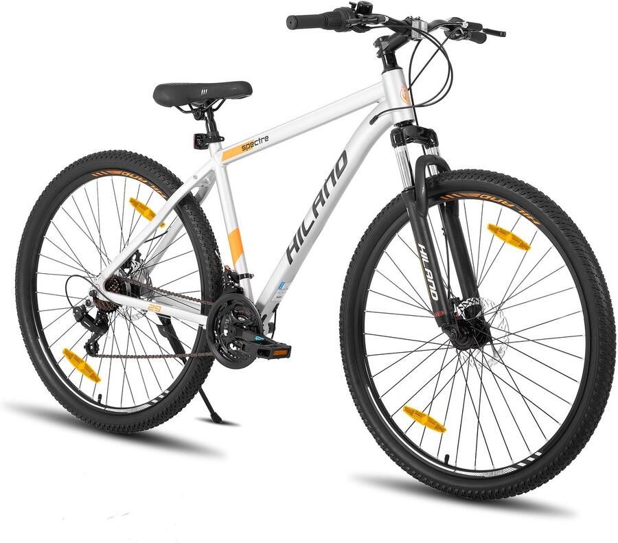 Hiland Mountainbike 29 inch Unisex MTB 18 Versnellingen Lichtgewicht Aluminium Frame Schijfrem 3 6-Spaaks Sportvelgen
