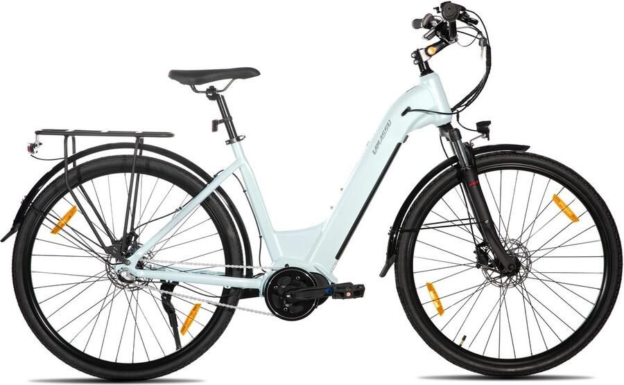 Hiland Overstreet E-Bike Dames 28 inch Hydraulische Schijfremmen 3 Speed Naafversnelling 250W 10.4Ah Accu Lage Instap