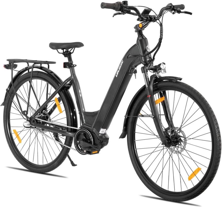 Hiland Overstreet E-Bike Dames 28 inch Hydraulische Schijfremmen 3 Speed Naafversnelling 250W 10.4Ah Accu Lage Instap