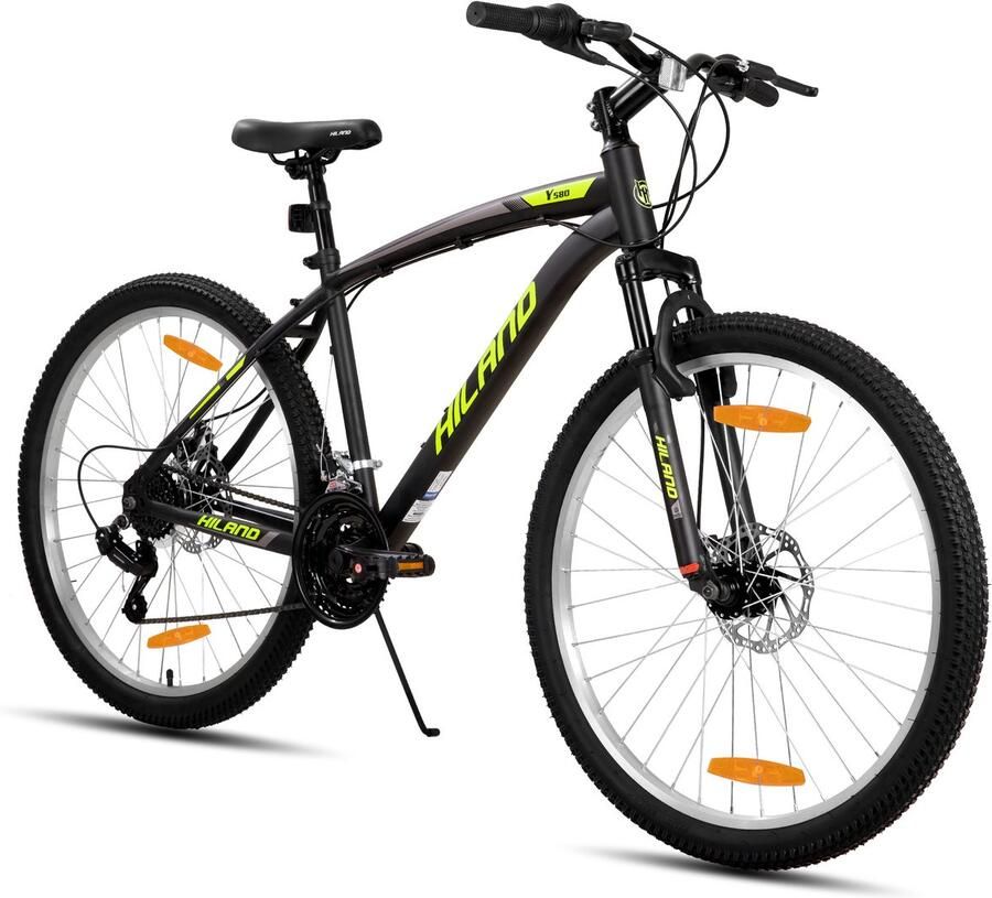 Hiland Ridge Mountainbike 26 Inch 18 Versnellingen Robuust Stalen Frame Dubbele Schijfrem MTB voor &