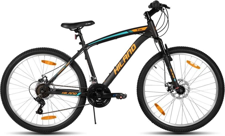 Hiland Ridge Mountainbike 27 Inch 18 Versnellingen Robuust Stalen Frame Dubbele Schijfrem MTB voor &