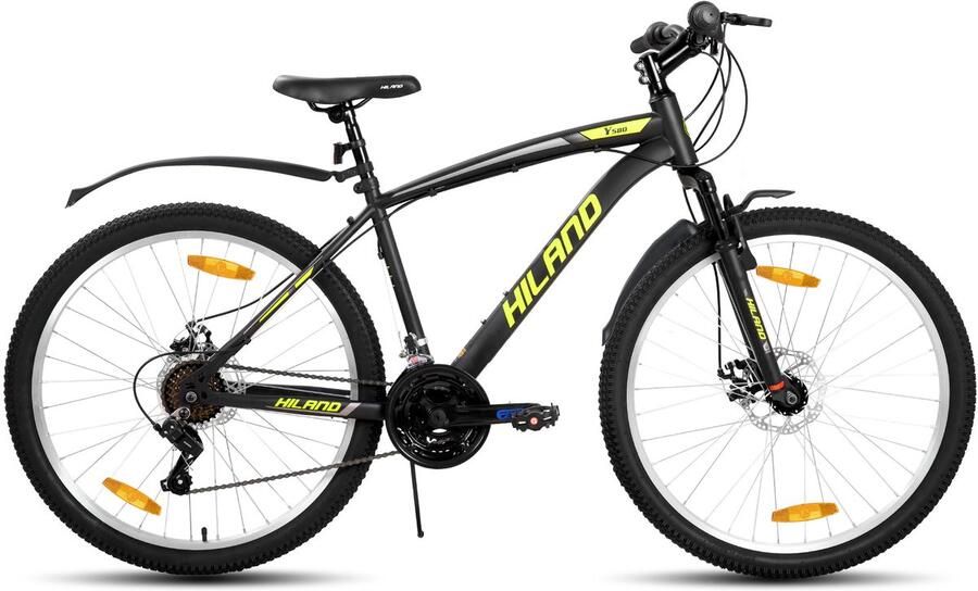 Hiland Ridge Mountainbike 26 Inch 18 Versnellingen Robuust Stalen Frame Dubbele Schijfrem MTB voor &