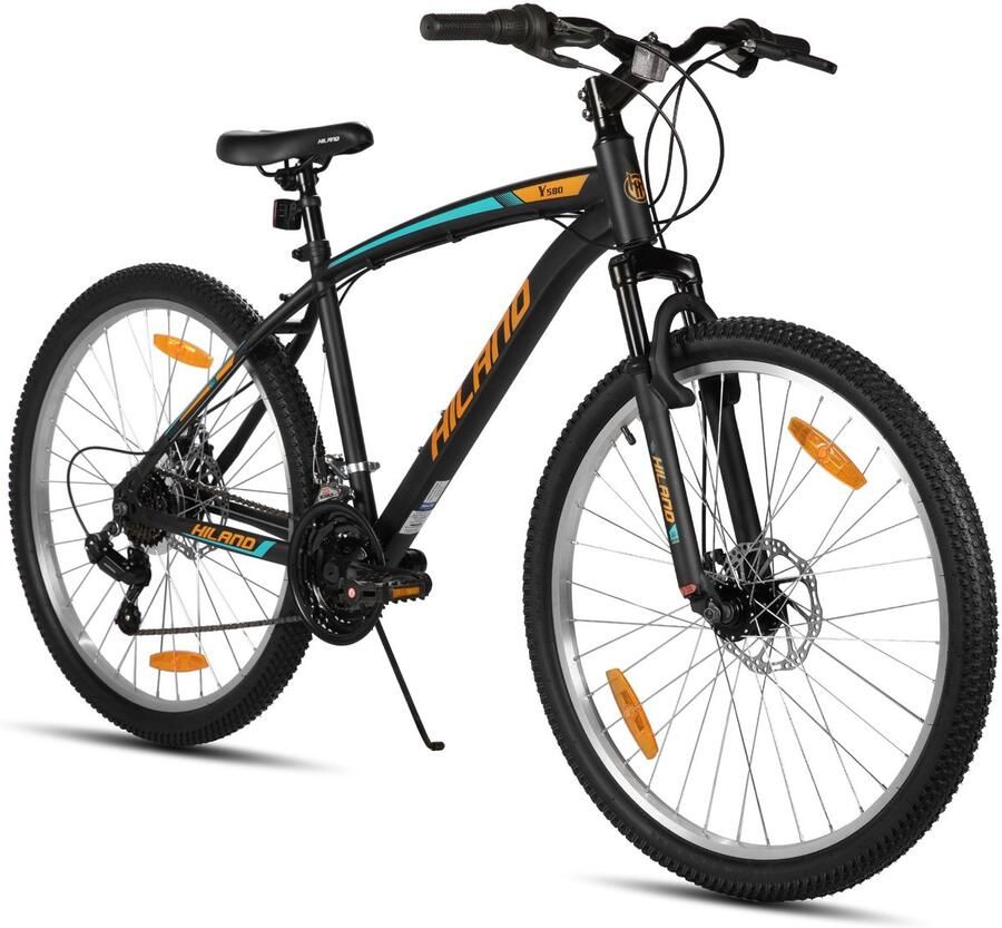 Hiland Ridge Mountainbike 26 Inch 18 Versnellingen Robuust Stalen Frame Dubbele Schijfrem MTB voor &