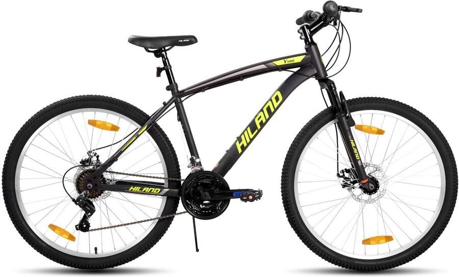 Hiland Ridge Mountainbike 27 Inch 18 Versnellingen Robuust Stalen Frame Dubbele Schijfrem MTB voor &