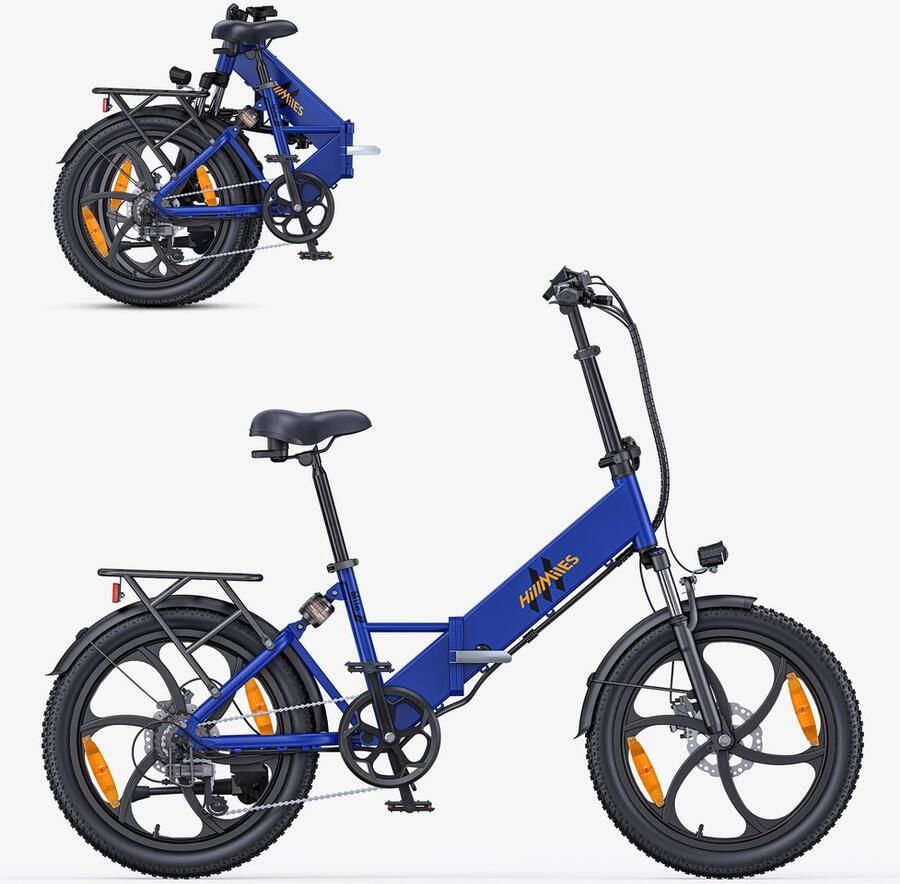 HillMiles Mile 2 Elektrische fiets Actieradius 60km Verwijderbare batterij 36V13Ah Motor 250W Shi o 7 versnellingen 20 Inch opvouwbare City Commuter E-Bike Blauw