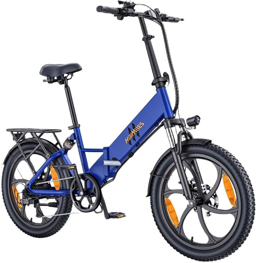 HillMiles Mile2 Elektrische Fiets 20*3.0 Banden 250W Motor 250W 36V13Ah Batterij Shi o 7 versnellingen -55-60km Bereik Blauw