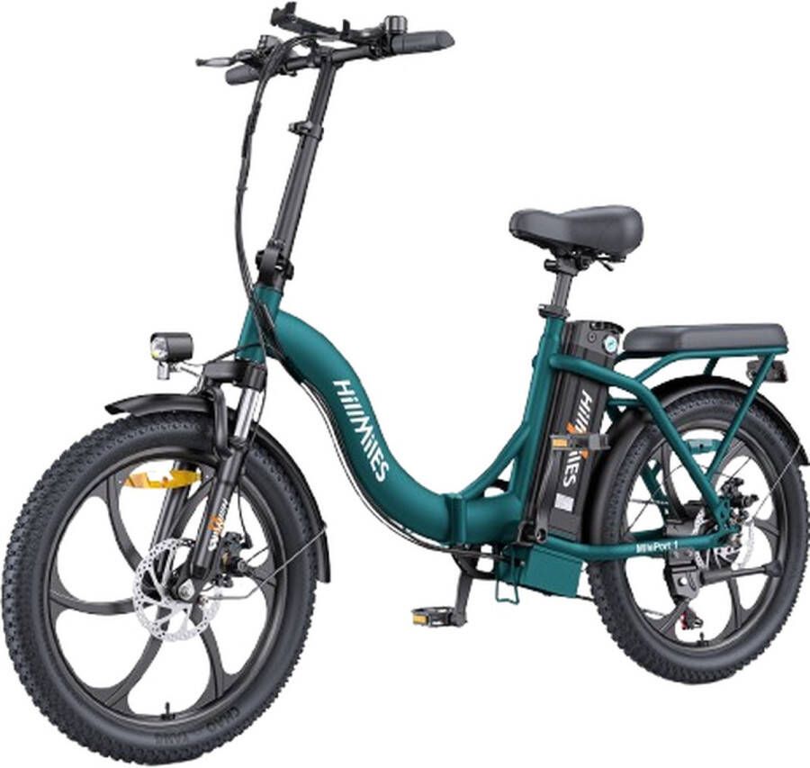 HillMiles MilePort 1 Elektrische fiets Actieradius 60km Verwijderbare batterij 36V13Ah Motor 250W Shi o 7 versnellingen 20 Inch opvouwbare City Commuter E-Bike VTC Fatbike Groente