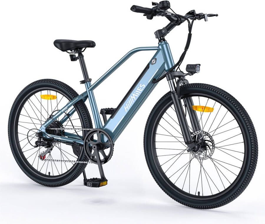 HillMiles MileTrail 1 Elektrische fiets Actieradius 80km Verwijderbare batterij 36V13Ah Motor 250W Shimano 7 versnellingen Hydraulische schijfrem 26 Inch City Commuter EBike blauw