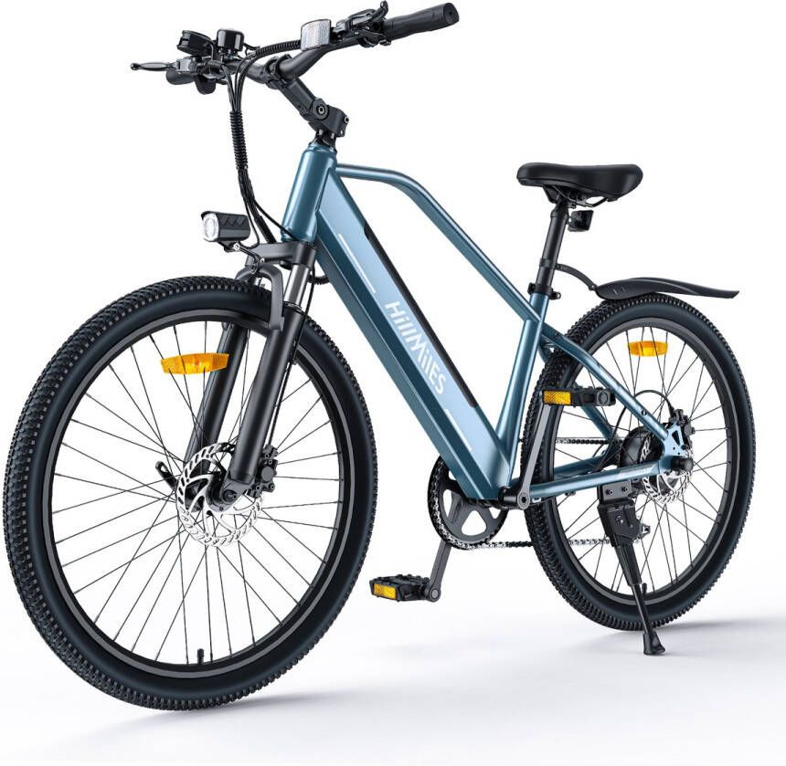 HillMiles MileTrail 1 Elektrische fiets Actieradius 80km Verwijderbare batterij 36V13Ah Motor 250W Shi o 7 versnellingen Hydraulische schijfrem 26 Inch City Commuter EBike blauw