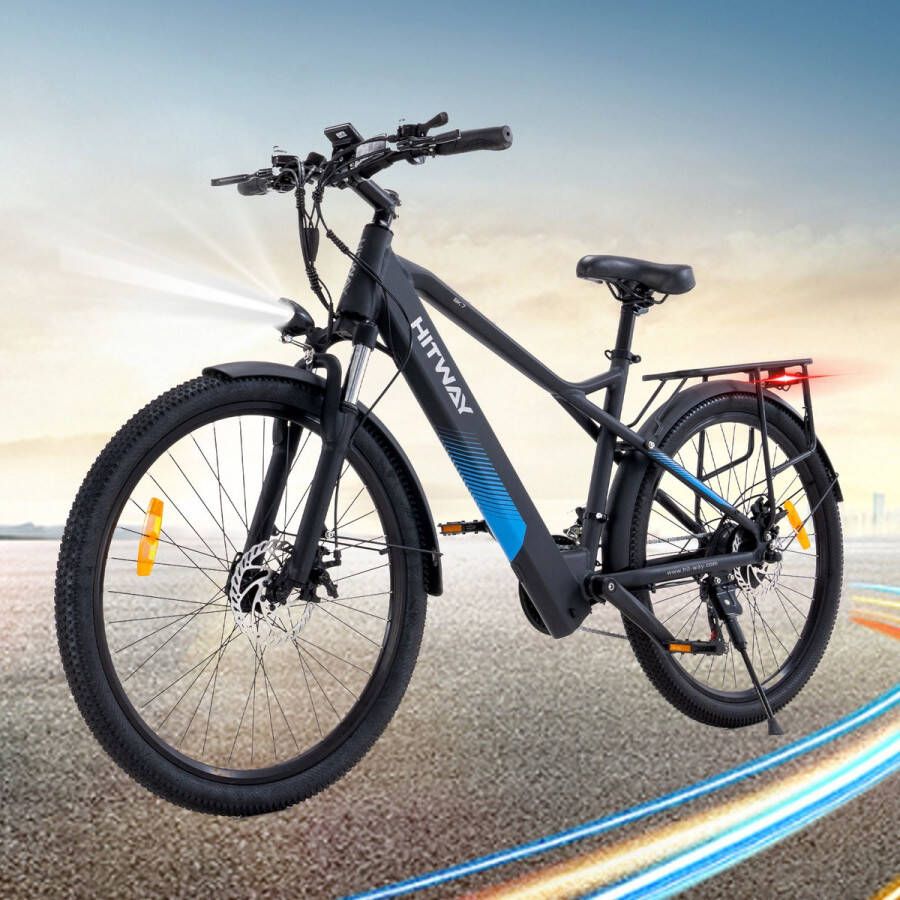 Hitway Elektrische Fiets BK7 26 Inch City Commuter EBike met Afneembare 36V 12Ah Lithium Batterij Mountain E-Bike met 250W Motor Shimano 21 Versnellingen IP54 Waterdicht - Foto 3