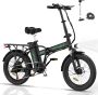 Hitway BK11 Elektrische Fiets E-Bike Opvouwbaar 11.2Ah 2023 Model Zwart Groen - Thumbnail 1