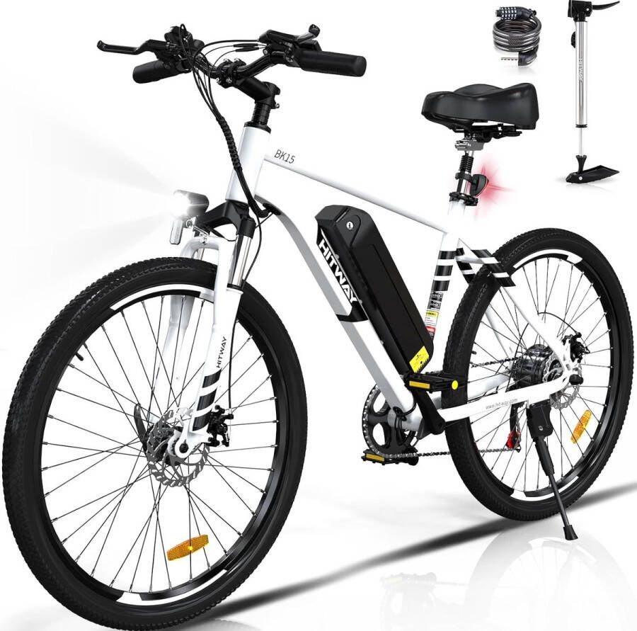 Hitway BK15 Elektrische Fiets E-bike met Afneembare Accu 26 Inch 250W Motor 11.2Ah Wit