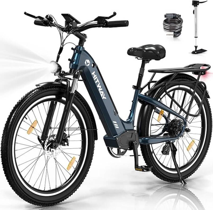 Hitway BK16 Elektrische fiets E-BIKE 26 inch 250 W motor Tot 55-80 km Blauw