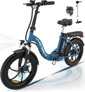 Hitway BK6 Elektrische Fiets Opvouwbare E-bike 20 Inch Fat Tire 250W Motor 11.2Ah Blauw