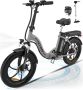 Hitway Elektrische Fiets BK6S 20*3.0 Inch Fat Tire City Commuter EBike met Afneembare 36V 12Ah Lithium Batterij Opvouwbaar Mountain E-Bike met 250W Motor 7 Versnellingen IP54 Waterdicht - Thumbnail 2