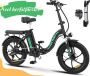 Hitway BK6S Elektrische Fiets Opvouwbare E-bike 20 Inch Fatbike 25km h 7 Versnellingen Zwart - Thumbnail 2