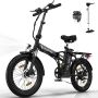 Colorway Elektrische Fiets BK11MS 20*3.0 Inch Fat Tire City Commuter EBike met Afneembare 36V 12Ah Lithium Batterij Opvouwbaar Mountain E-Bike met 250W Motor 7 Versnellingen IP54 Waterdicht - Thumbnail 1